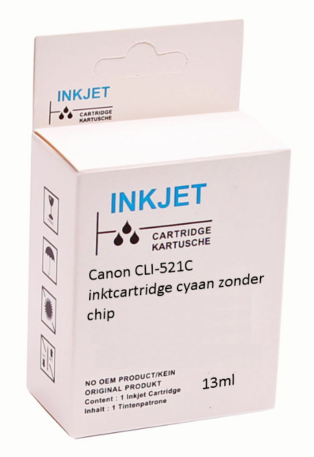 Huismerk Canon CLI-521C inktcartridge cyaan zonder chip