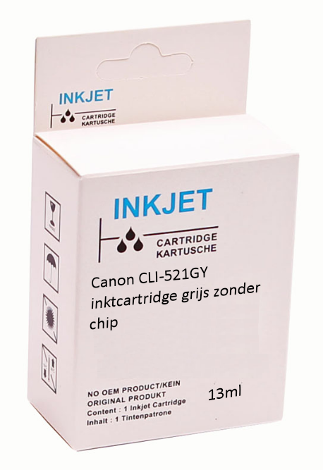 Huismerk Canon CLI-521GY inktcartridge grijs zonder chip