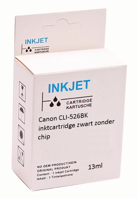 Huismerk Canon CLI-526BK inktcartridge zwart zonder chip