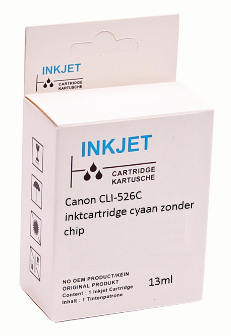 Huismerk Canon CLI-526C inktcartridge cyaan zonder chip