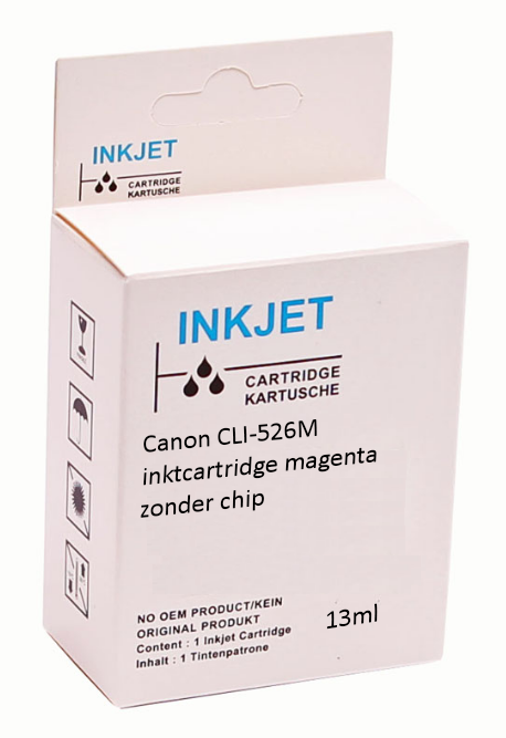 Huismerk Canon CLI-526M inktcartridge magenta zonder chip