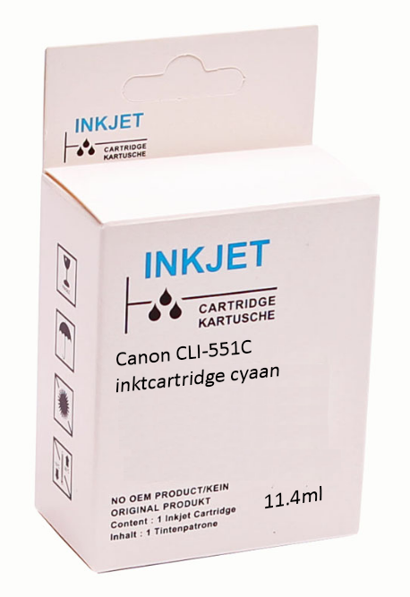 Huismerk Canon CLI-551C inktcartridge cyaan