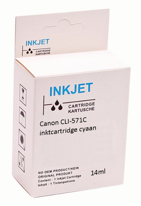 Huismerk Canon CLI-571C inktcartridge cyaan