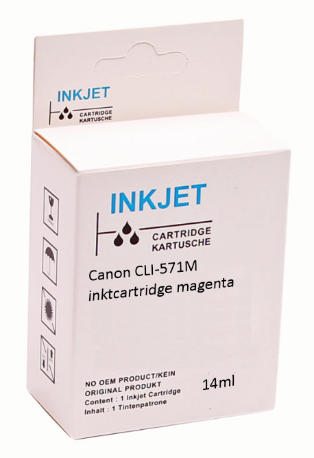 Huismerk Canon CLI-571M inktcartridge magenta