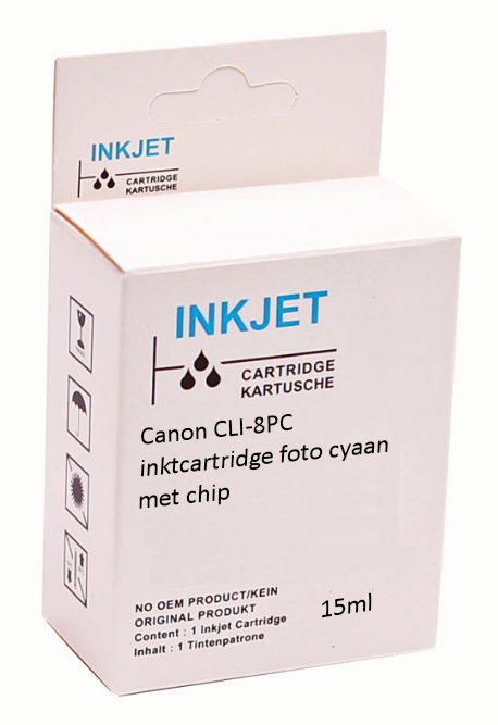 Huismerk Canon CLI-8PC inktcartridge foto cyaan met chip