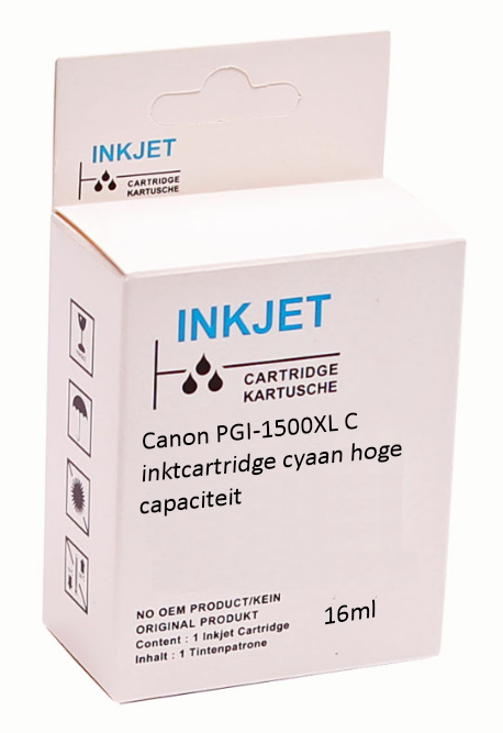 Huismerk Canon PGI-1500XL C inktcartridge cyaan hoge capaciteit