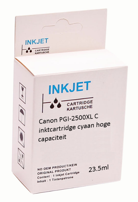 Huismerk Canon PGI-2500XL C inktcartridge cyaan hoge capaciteit