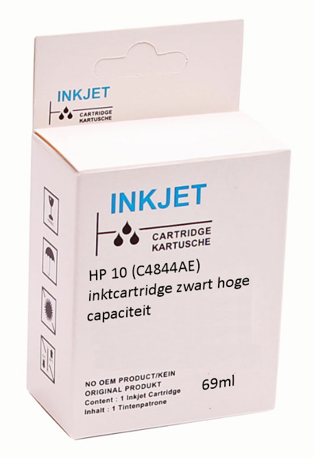 Huismerk HP 10 (C4844AE) inktcartridge zwart hoge capaciteit