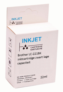 Huismerk Brother LC-221BK inktcartridge zwart lage capaciteit
