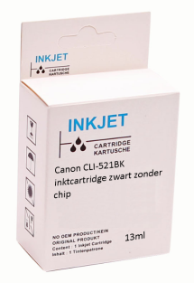 Huismerk Canon CLI-521BK inktcartridge zwart zonder chip
