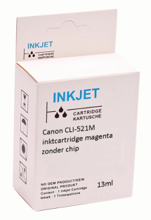 Huismerk Canon CLI-521M inktcartridge magenta zonder chip