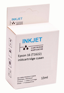 Huismerk Epson 16 (T1622) inktcartridge cyaan
