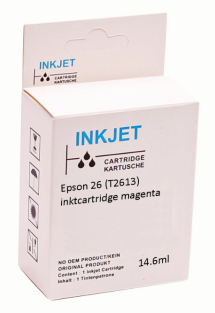 Huismerk Epson 26 (T2613) inktcartridge magenta