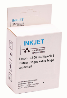 Huismerk Epson T1306 multipack 3 inktcartridges extra hoge capaciteit